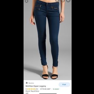 Rag & Bones Zip Detail Skinny Jeans